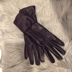 Leather Gloves deep purple size 7M